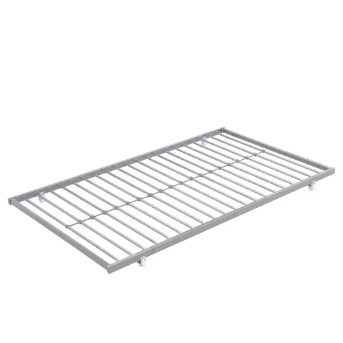 METAL BUNK BED WITH TRUNDLE SILVER β photo 4