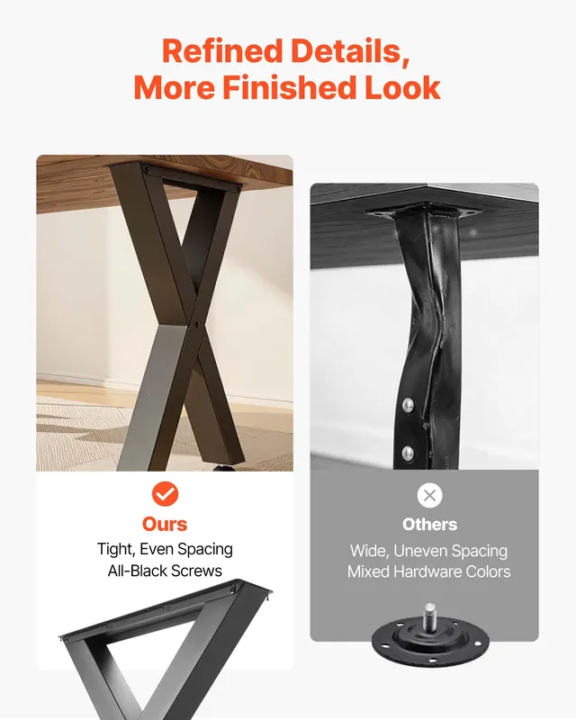 Table Legs — 29.5" H X 23.6" W Steel Furniture Legs — photo 5
