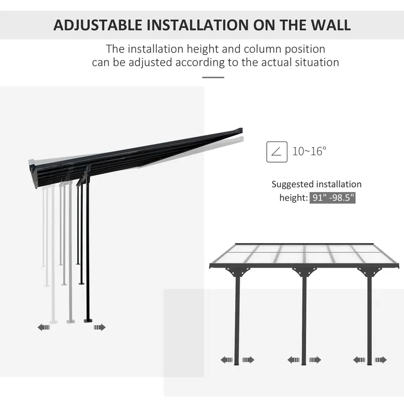 Outdoor Polycarbonate Pergola — Transparent UV Blocking Awning — photo 4