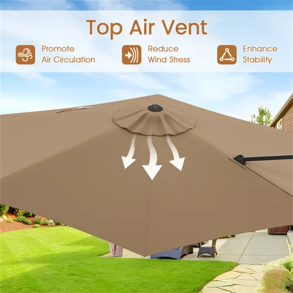 Cantilever Patio Umbrella — Double-tier Vented Offset Umbrella — photo 8