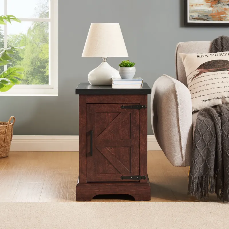 Farmhouse End Table Nightstand Rectangular Farmhouse End Table — photo 3