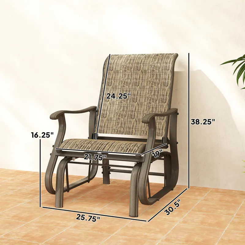 Outdoor Glider Chair Patio Glider Swing Chair with Mesh Seat — photo 3
