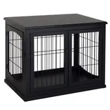 Dog Crate Furniture — 32" Small Dog Cage End Table with 2 Doors — photo 1