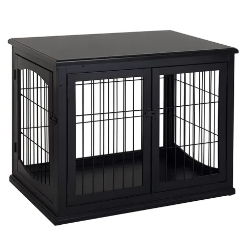 Dog Crate Furniture — 32" Small Dog Cage End Table with 2 Doors