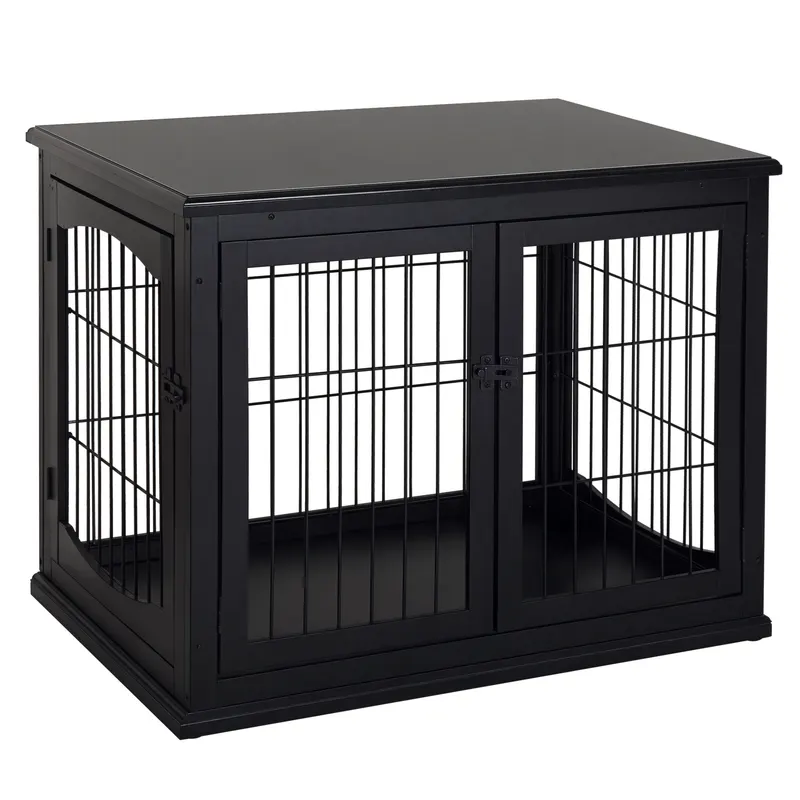 Dog Crate Furniture — 32" Small Dog Cage End Table with 2 Doors