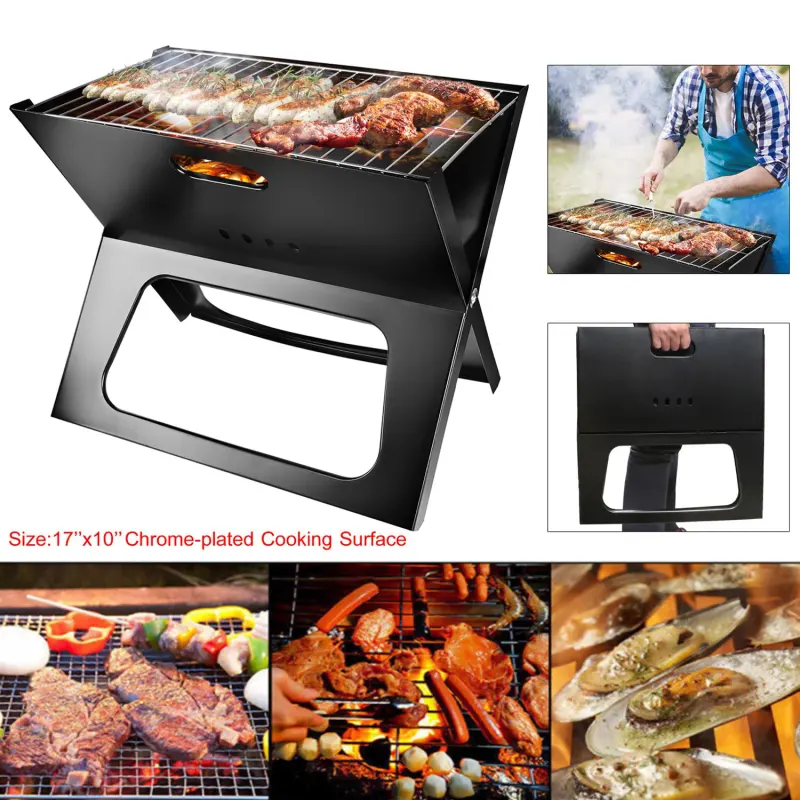 Foldable BBQ Grill Portable BBQ Barbecue Grill Camping Garden