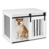 31.5" Dog Crate Furniture with Sliding Barn Door — photo 4