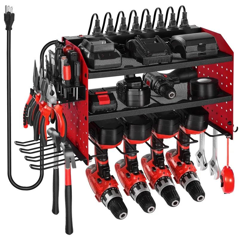 Power Tool Organizer with Charging Station