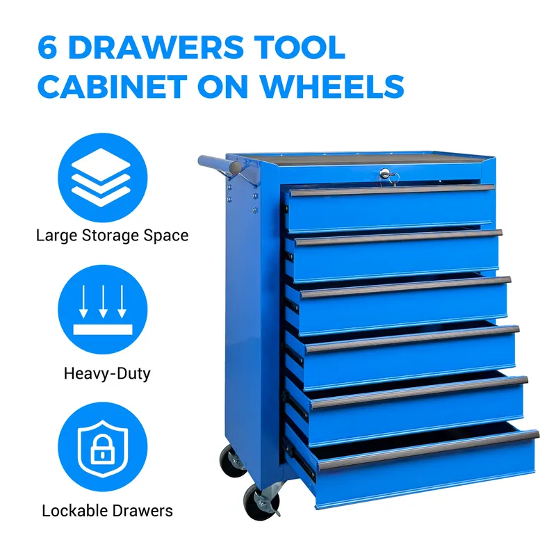 Rolling Metal Tool Chest with 6 Drawers — photo 2