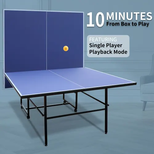 9ft Mid-size Table Tennis Table Foldable & Portable Ping Pong — photo 3