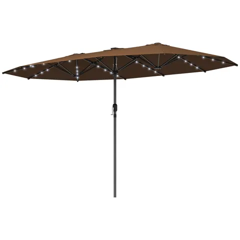 Garden Parasol — Double-sided Sun Umbrella with LED Solar Lights
