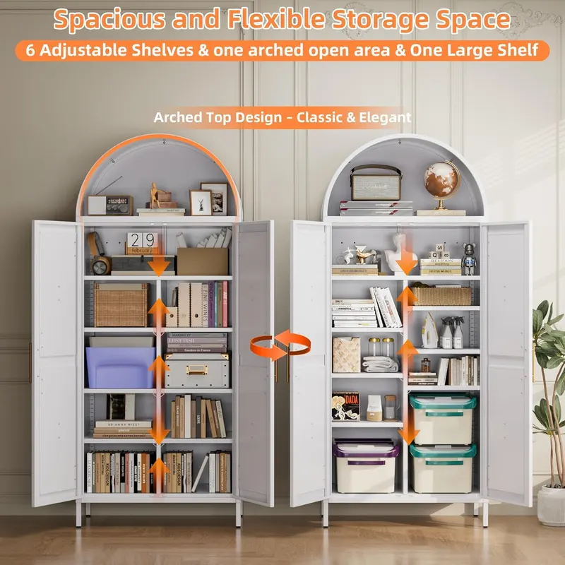 Tall Kitchen Pantry Cabinet β Arched Storage Cabinet with Doors β photo 3