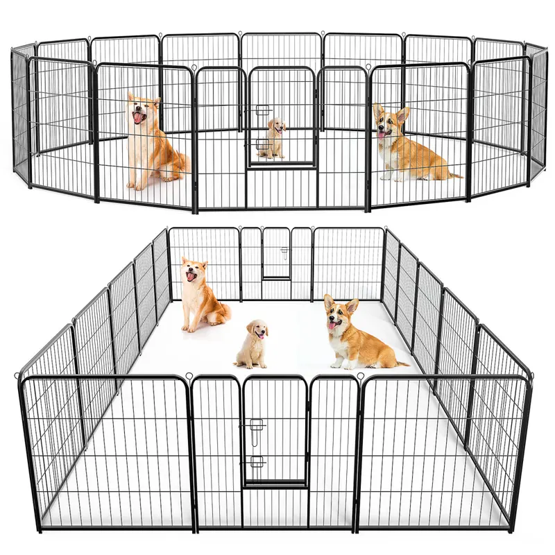 Dog Playpen Indoor Fence Height Metal Exercise Pen with Door — photo 4