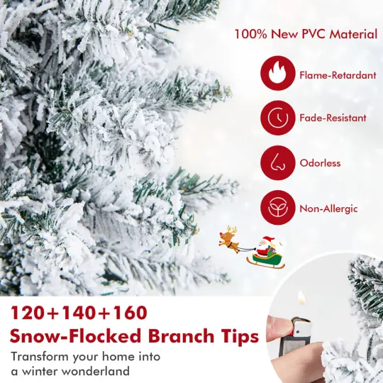 3 Pcs Set Potted Artificial Christmas Tree Snow Flocked Slim β photo 7