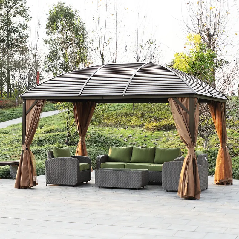 Hardtop Gazebo with Curtains β Netting β photo 2