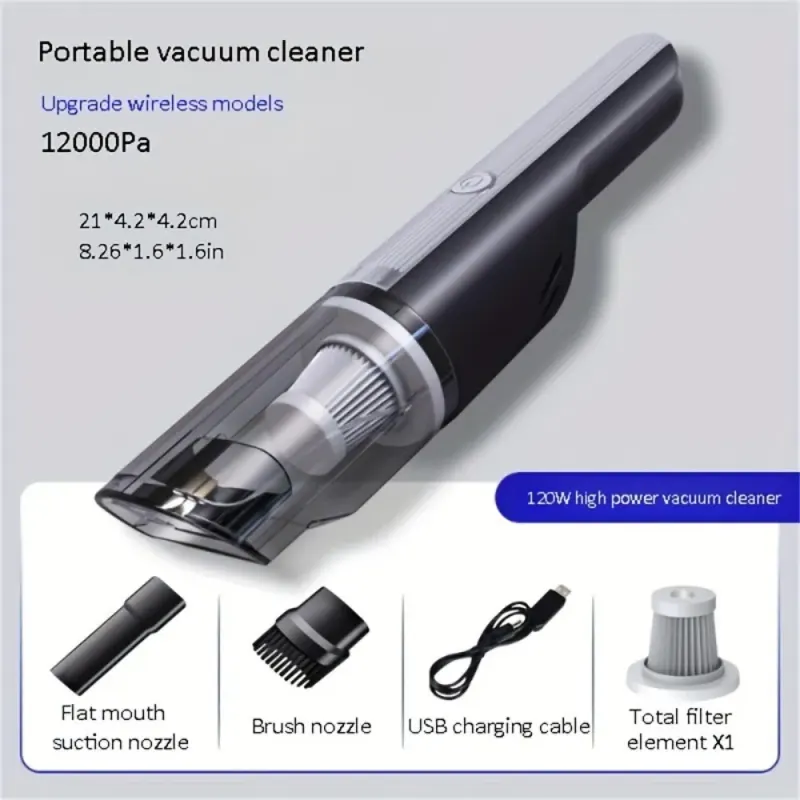 Wireless Silver Car Vacuum Cleaner Wireless Car with Strong — photo 4