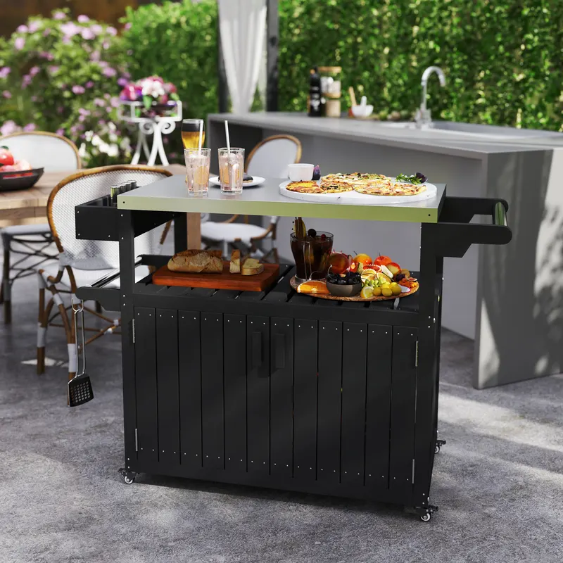 Outdoor Bar Cart with Storage — Stainless Steel Outdoor Bar — photo 2