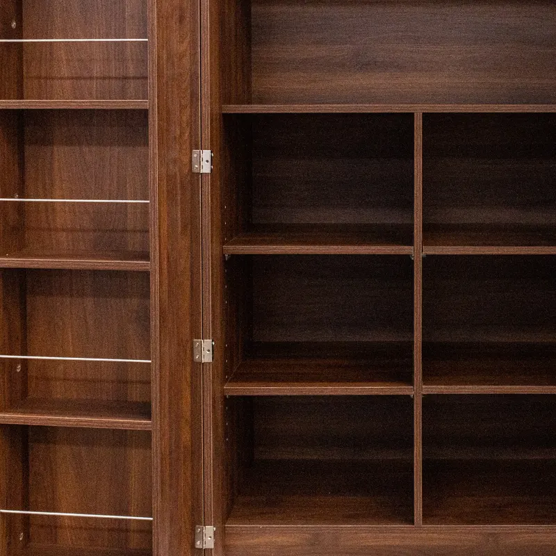 Kitchen Pantry Cabinet — Walnut Freestanding Buffet Cupboards — photo 2