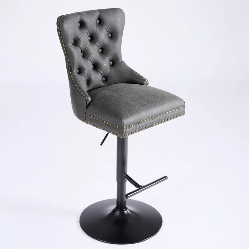 A&a Furniture β Aged and Retro PU Swivel Barstools Adjusatble β photo 5