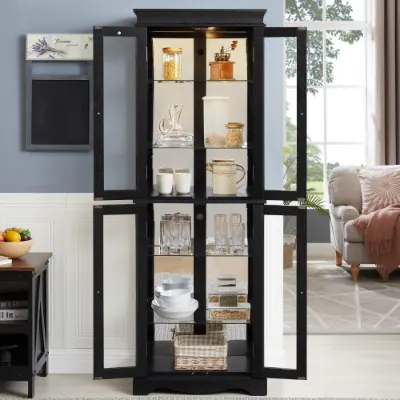 Lighted Glass Curio Display Cabinet — photo 3