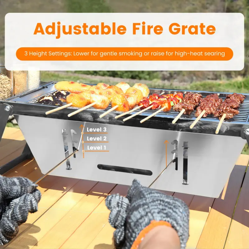 3 in 1 Foldable Charcoal Grill Fire Pit Slow Cooker 2-3 People — photo 2