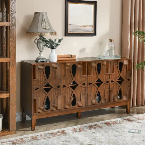 60.5 Mid Century Modern Sideboard Buffet Cabinet with Storage
