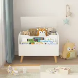 Wooden Toy Box — Kids Toy Storage Organizer with Front Bookshelf — photo 2