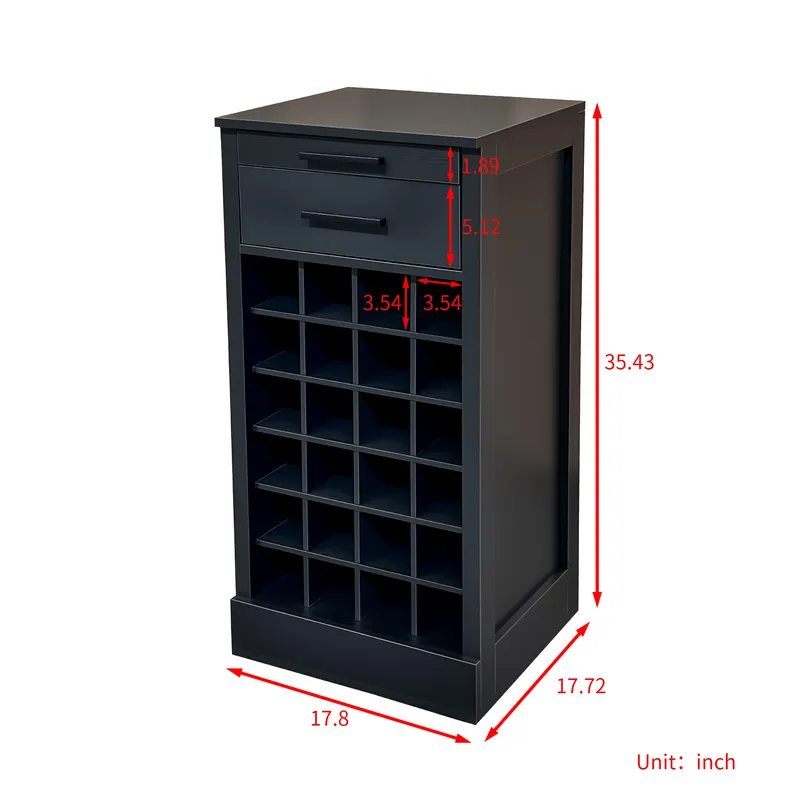 Black Color Modular 24 Wine Bar Cabinet Buffet Cabinet — photo 4