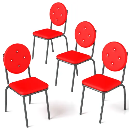 4-piece Bar Stools Faux Leather Dining Chairs with Waterproof β photo 3