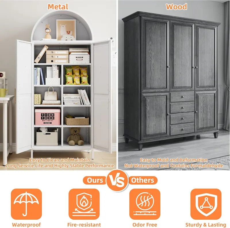 Tall Kitchen Pantry Cabinet β Arched Storage Cabinet with Doors β photo 2