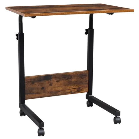 Adjustable Tray Table Rolling Sofa Side Snack Table with Wheels