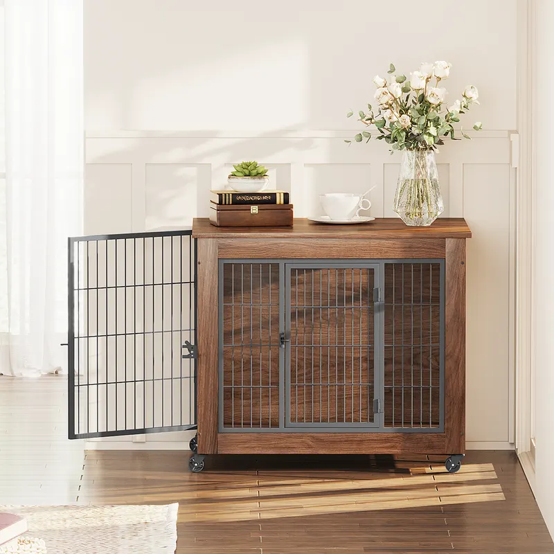 32.5 Dog Crate Furniture with Wheels for Small Dogs — photo 5