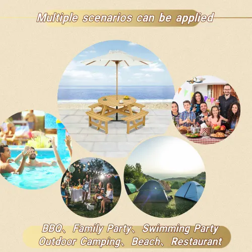 Outdoor 8 Person Picnic Table β 8 Person Round Picnic Table β photo 6