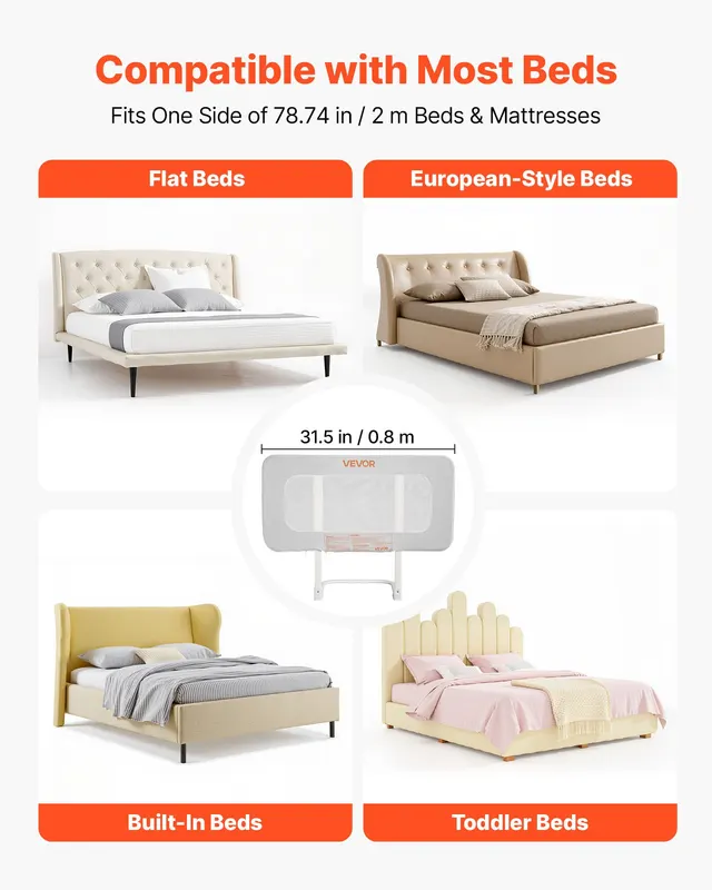 Toddler Bed Rail — Kids Beds Guard Rail with Reinforced Iron — photo 4