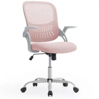 Office Mid Back Ergonomic Mesh Computer Desk Larger Seat
