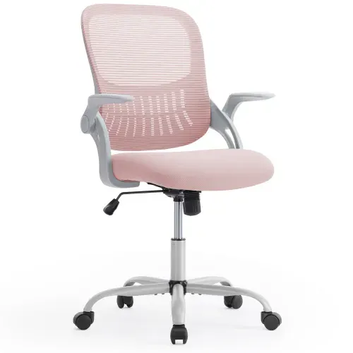 Office Mid Back Ergonomic Mesh Computer Desk Larger Seat